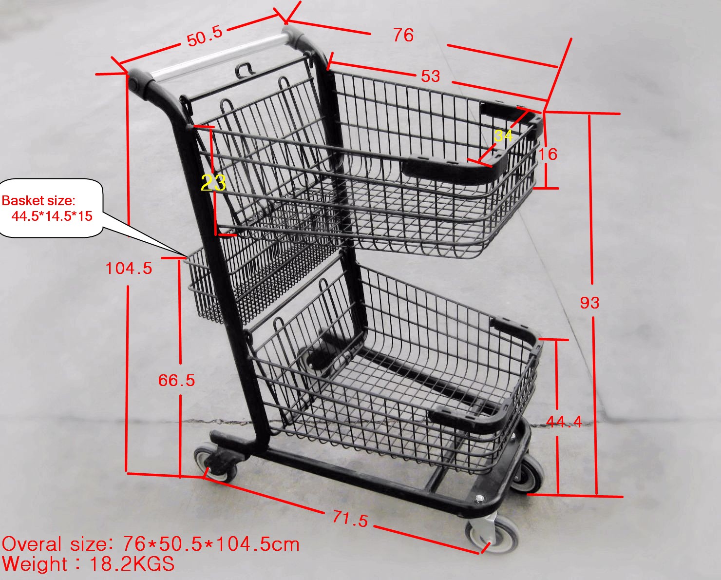 Carro supermercado para edificio (125 lts)